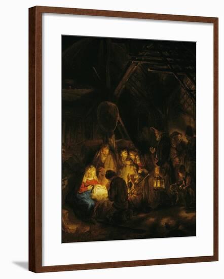 Adoration of the Shepherds, 1646-Rembrandt van Rijn-Framed Giclee Print