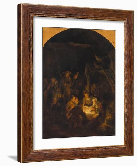 Adoration of the Shepherds, 1646-Rembrandt van Rijn-Framed Giclee Print