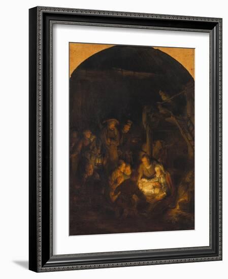 Adoration of the Shepherds, 1646-Rembrandt van Rijn-Framed Giclee Print