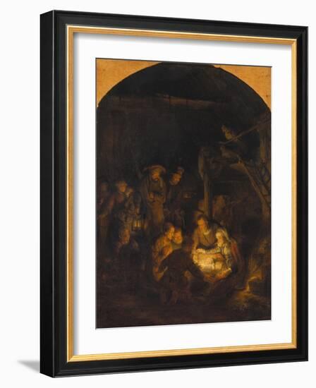 Adoration of the Shepherds, 1646-Rembrandt van Rijn-Framed Giclee Print