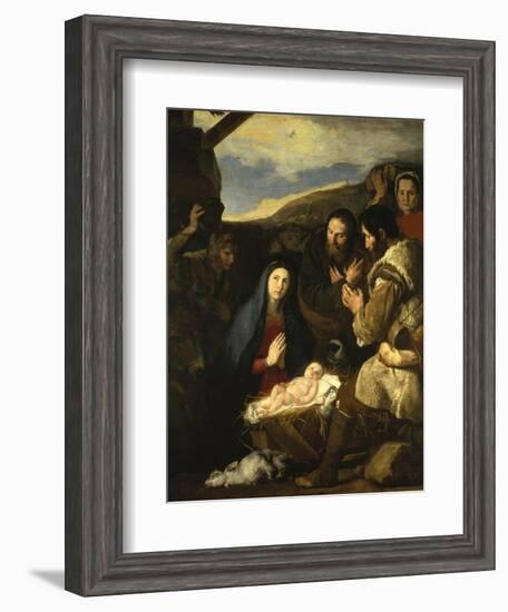 Adoration of the Shepherds, 1650-Jusepe de Ribera-Framed Giclee Print