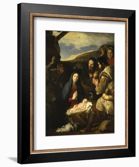 Adoration of the Shepherds, 1650-Jusepe de Ribera-Framed Giclee Print