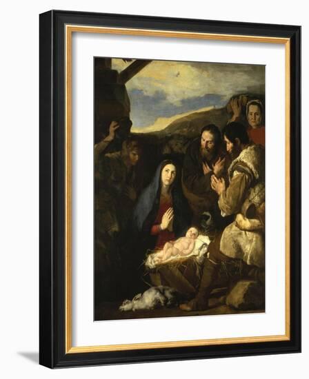 Adoration of the Shepherds, 1650-Jusepe de Ribera-Framed Giclee Print