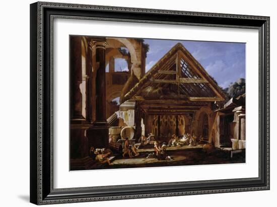 Adoration of the Shepherds, 1655-1659-Viviano Codazzi-Framed Giclee Print