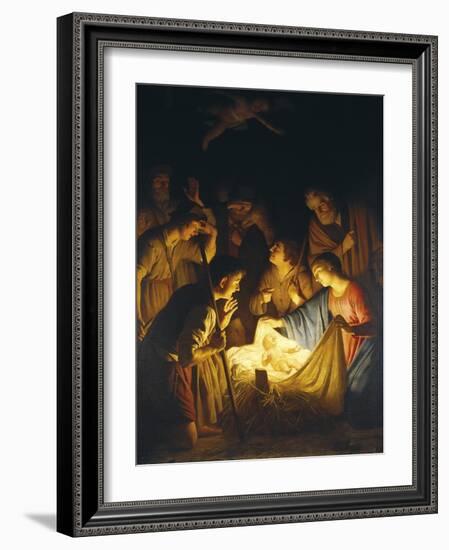 Adoration of the Shepherds (Adoration of the Shepherds)-Gerrit van Honthorst-Framed Art Print