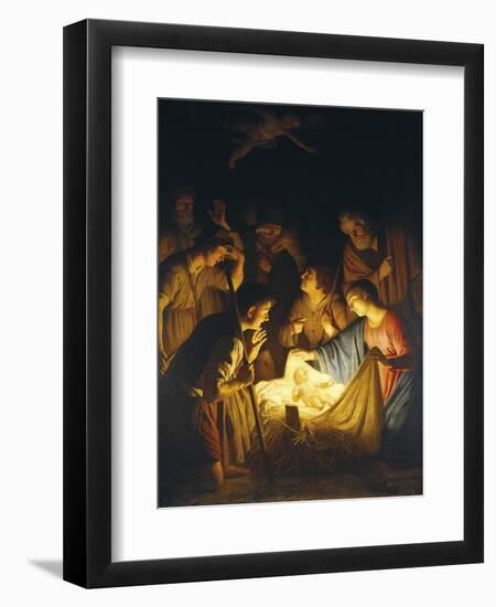 Adoration of the Shepherds (Adoration of the Shepherds)-Gerrit van Honthorst-Framed Art Print