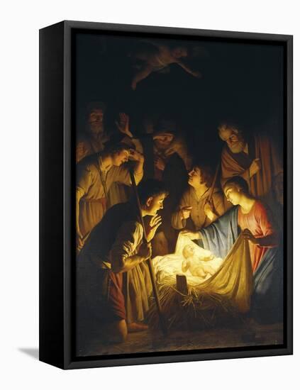 Adoration of the Shepherds (Adoration of the Shepherds)-Gerrit van Honthorst-Framed Stretched Canvas