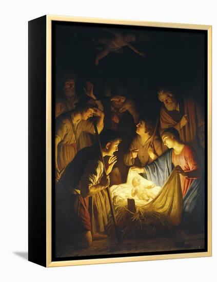 Adoration of the Shepherds (Adoration of the Shepherds)-Gerrit van Honthorst-Framed Stretched Canvas