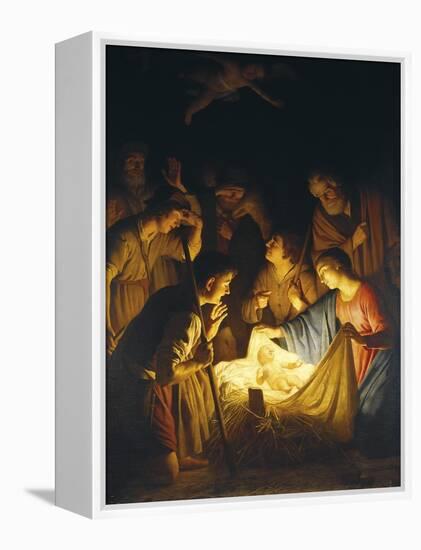 Adoration of the Shepherds (Adoration of the Shepherds)-Gerrit van Honthorst-Framed Stretched Canvas