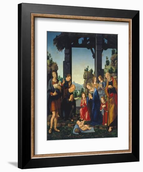 Adoration of the Shepherds, C. 1500-10-Lorenzo di Credi-Framed Giclee Print