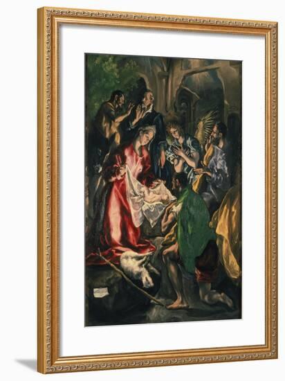 Adoration of the Shepherds, C. 1590-El Greco-Framed Giclee Print