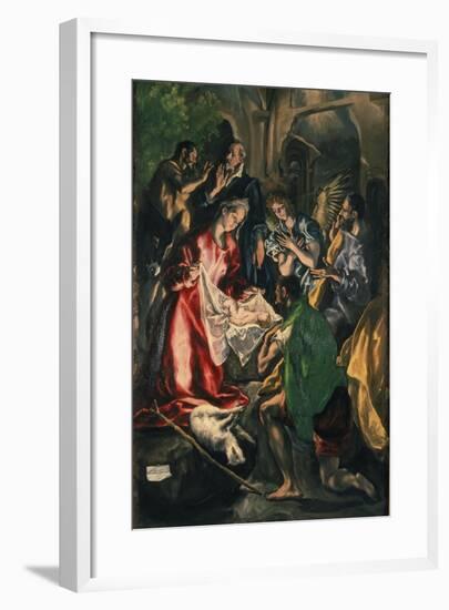 Adoration of the Shepherds, C. 1590-El Greco-Framed Giclee Print