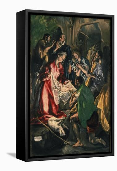 Adoration of the Shepherds, C. 1590-El Greco-Framed Premier Image Canvas