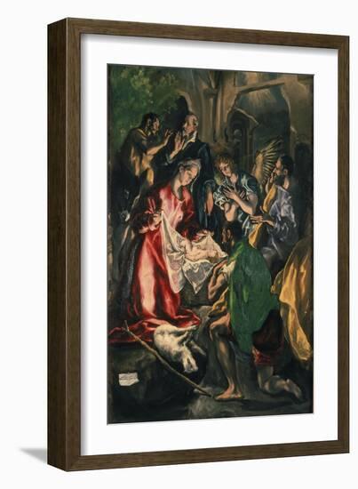 Adoration of the Shepherds, C. 1590-El Greco-Framed Giclee Print