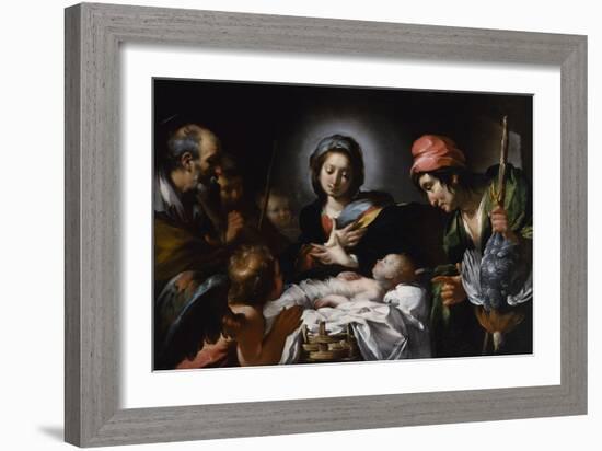 Adoration of the Shepherds, C.1615 (Oil on Canvas)-Bernardo Strozzi-Framed Giclee Print