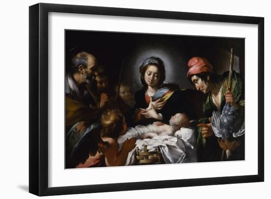 Adoration of the Shepherds, C.1615 (Oil on Canvas)-Bernardo Strozzi-Framed Giclee Print