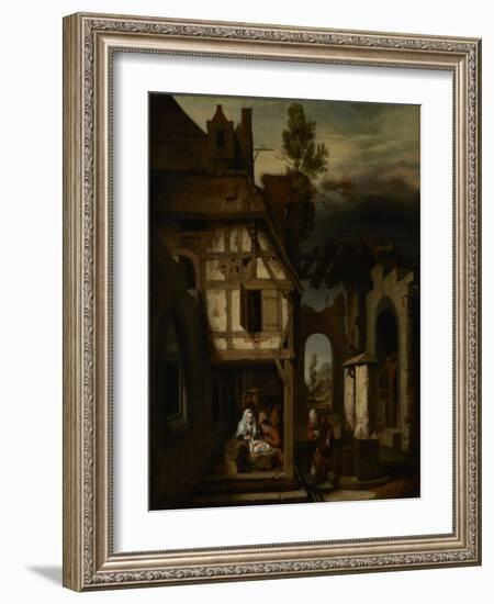 Adoration of the Shepherds, c.1660-Nicolaes Maes-Framed Giclee Print