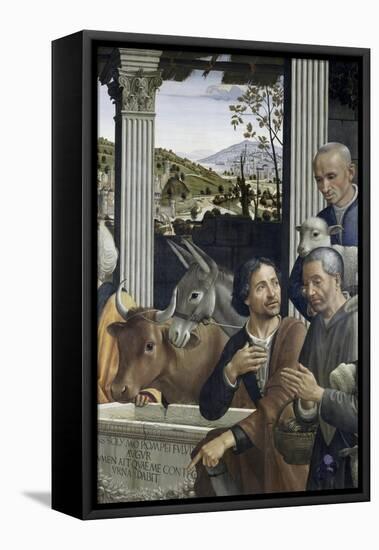 Adoration of the Shepherds Detail-Domenico Ghirlandaio-Framed Premier Image Canvas