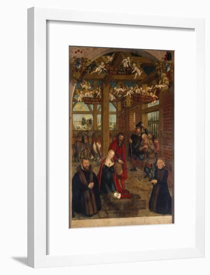 Adoration of the Shepherds, Epitaph for Caspar Niemeck, 1564-Lucas Cranach the Younger-Framed Giclee Print