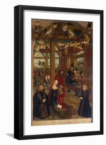 Adoration of the Shepherds, Epitaph for Caspar Niemeck, 1564-Lucas Cranach the Younger-Framed Giclee Print