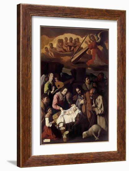 Adoration of the Shepherds Painting by Francisco De Zurbaran (1598-1664) 17Th Century Sun. 2.67 X 1-Francisco de Zurbaran-Framed Giclee Print