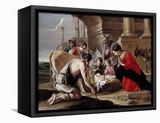 Adoration of the Shepherds-Louis Le Nain-Framed Premier Image Canvas