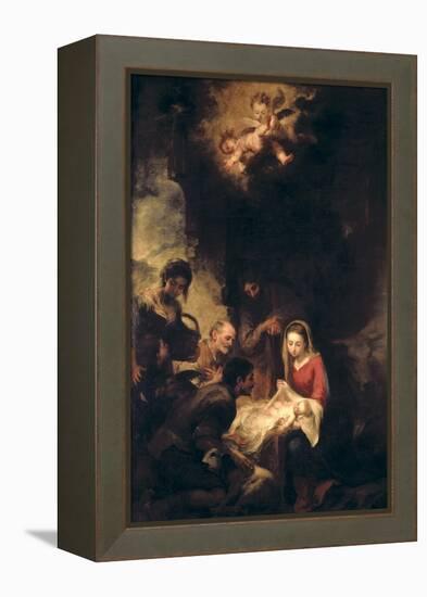 Adoration of the Shepherds-Bartolome Esteban Murillo-Framed Premier Image Canvas