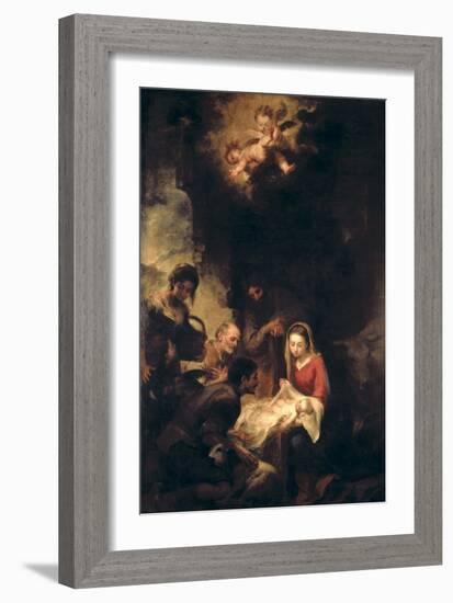 Adoration of the Shepherds-Bartolome Esteban Murillo-Framed Giclee Print