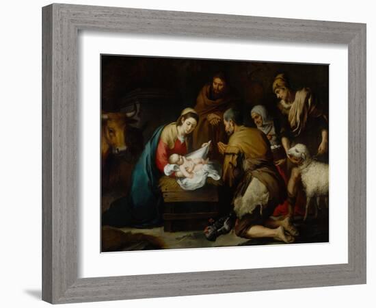 Adoration of the Shepherds-Bartolome Esteban Murillo-Framed Giclee Print