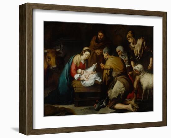 Adoration of the Shepherds-Bartolome Esteban Murillo-Framed Giclee Print