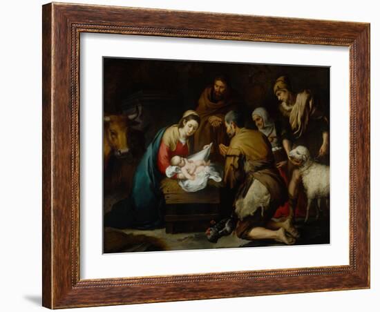 Adoration of the Shepherds-Bartolome Esteban Murillo-Framed Giclee Print