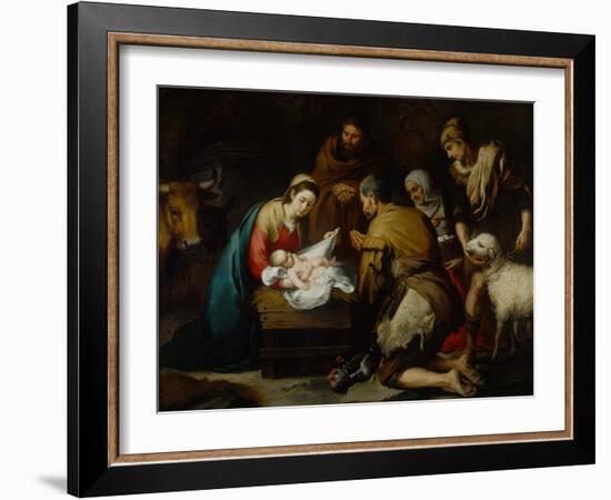 Adoration of the Shepherds-Bartolome Esteban Murillo-Framed Giclee Print