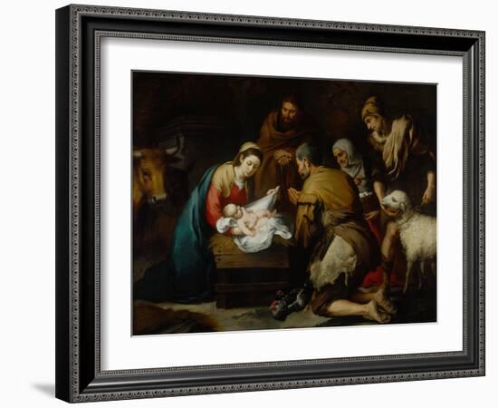 Adoration of the Shepherds-Bartolome Esteban Murillo-Framed Giclee Print