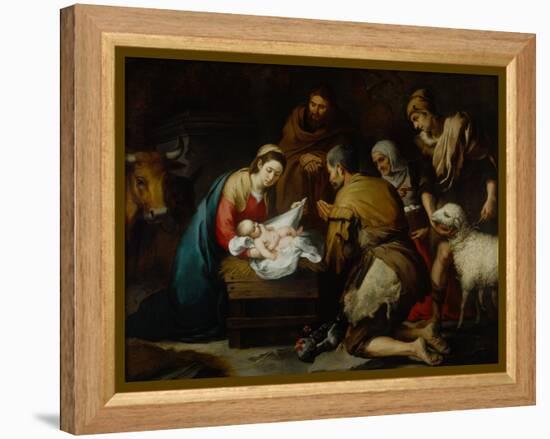 Adoration of the Shepherds-Bartolome Esteban Murillo-Framed Premier Image Canvas