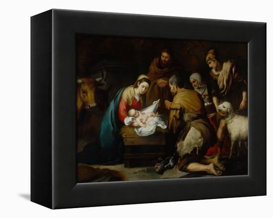 Adoration of the Shepherds-Bartolome Esteban Murillo-Framed Premier Image Canvas