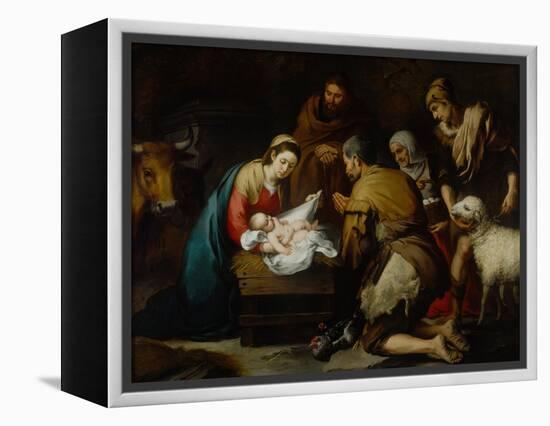 Adoration of the Shepherds-Bartolome Esteban Murillo-Framed Premier Image Canvas