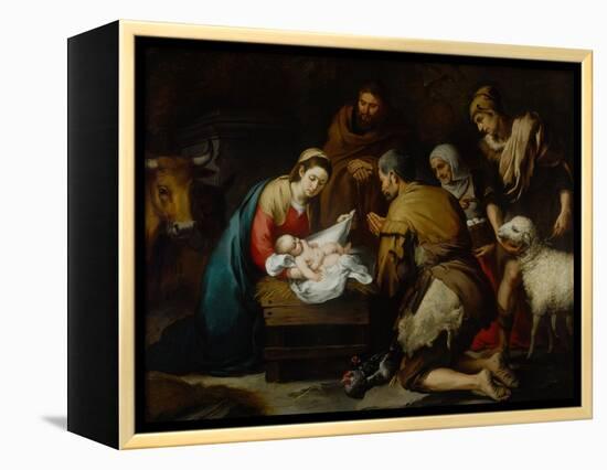 Adoration of the Shepherds-Bartolome Esteban Murillo-Framed Premier Image Canvas