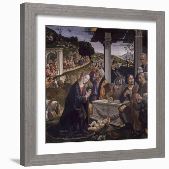 Adoration of the Shepherds-Domenico Ghirlandaio-Framed Art Print