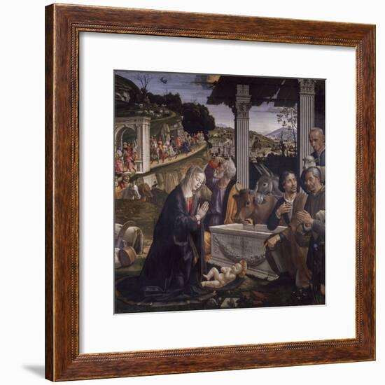 Adoration of the Shepherds-Domenico Ghirlandaio-Framed Art Print