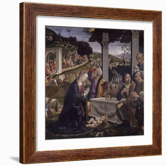 Adoration of the Shepherds-Domenico Ghirlandaio-Framed Art Print