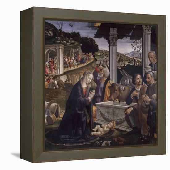 Adoration of the Shepherds-Domenico Ghirlandaio-Framed Stretched Canvas