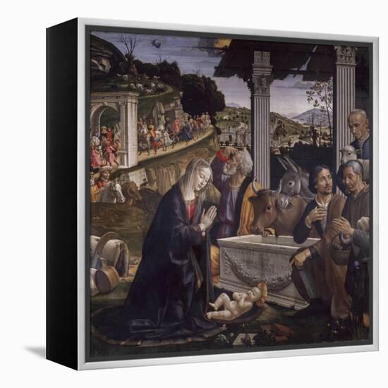 Adoration of the Shepherds-Domenico Ghirlandaio-Framed Stretched Canvas