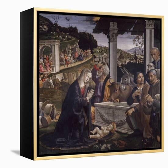 Adoration of the Shepherds-Domenico Ghirlandaio-Framed Stretched Canvas