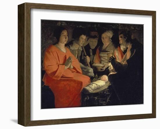 Adoration of the Shepherds-Georges de La Tour-Framed Giclee Print