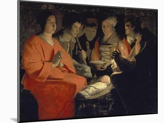 Adoration of the Shepherds-Georges de La Tour-Mounted Giclee Print