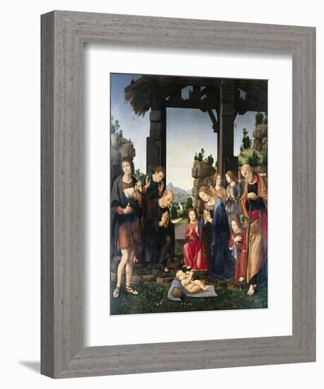 Adoration of the Shepherds-Lorenzo di Credi-Framed Giclee Print