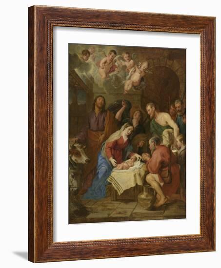 Adoration of the Shepherds-Gaspar de Crayer-Framed Art Print