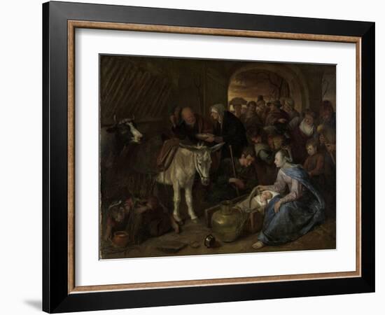 Adoration of the Shepherds-Jan Havicksz Steen-Framed Art Print