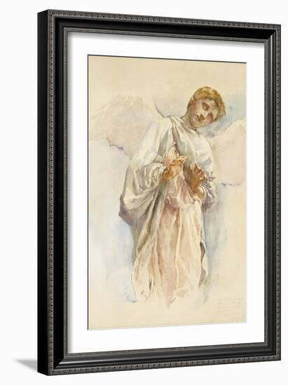 Adoring Angel - Study for the Ascension Mural-John La Farge-Framed Giclee Print