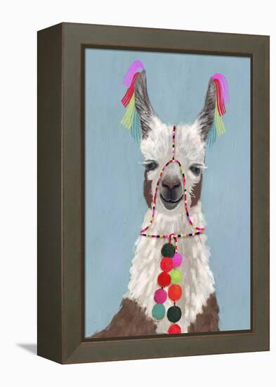 Adorned Llama I-Victoria Borges-Framed Stretched Canvas